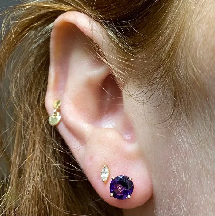Earrings Moriartys Gem Art 14K Yellow Gold Amethyst Earrings 147 Carats
