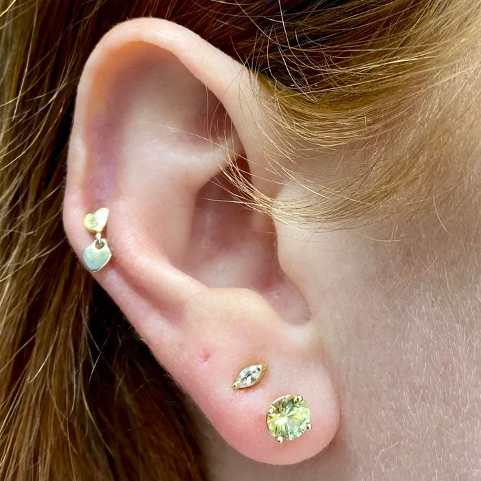 Earrings Moriartys Gem Art 14K Yellow Gold Montana Sapphire Studs Earrings 124 Carats