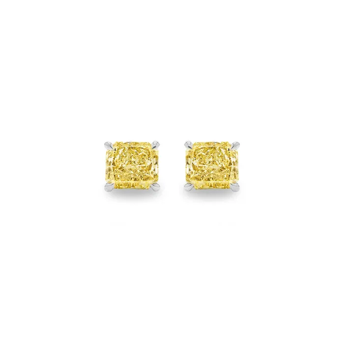 Earrings Solitaire Diamond Stud Earrings GIA Special Yellow 150 Carat Total Cushion Cut IF Co Earrings Solitaire Diamond Stud Earrings GIA Special Yellow 150 Carat Total Cushion Cut IF Co