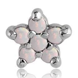 Earrings Tulsa Body Jewelry 14g Opal Flower Stainless End