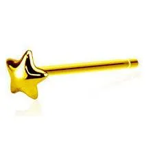 Gold Rounded Star Nostril Pin Tulsa Body Jewelry Earrings