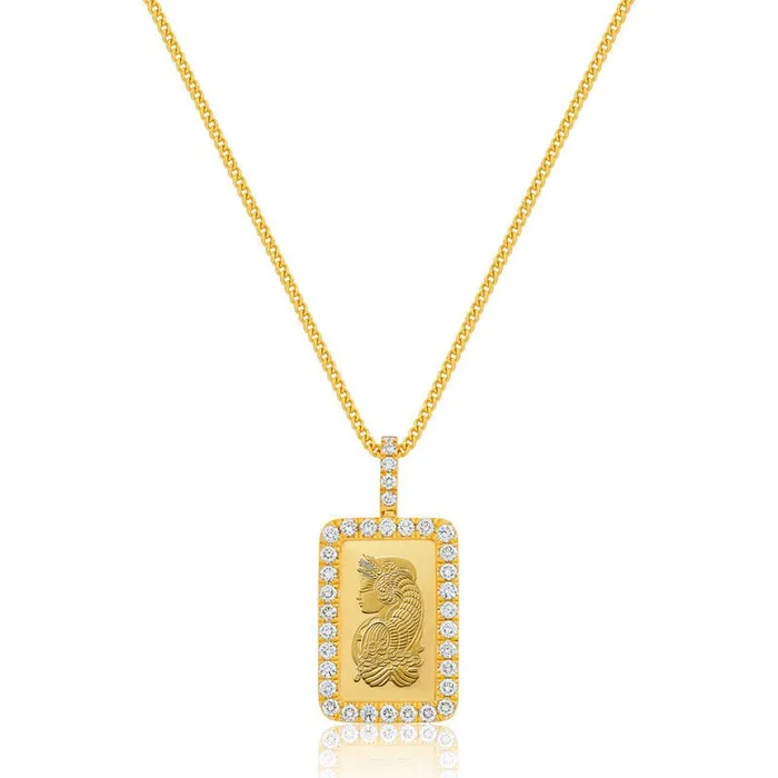 IF Co Earrings Milli 5g Suisse Fine Gold Bar Lady Fortuna Fully Iced