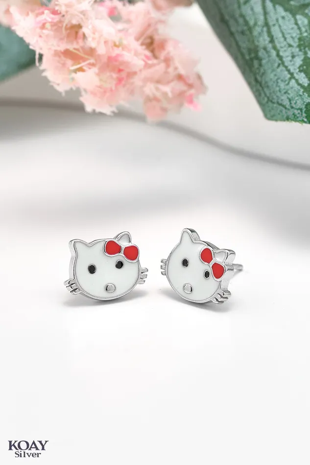 KOAY Silver Store Earrings Kitty Earring 04