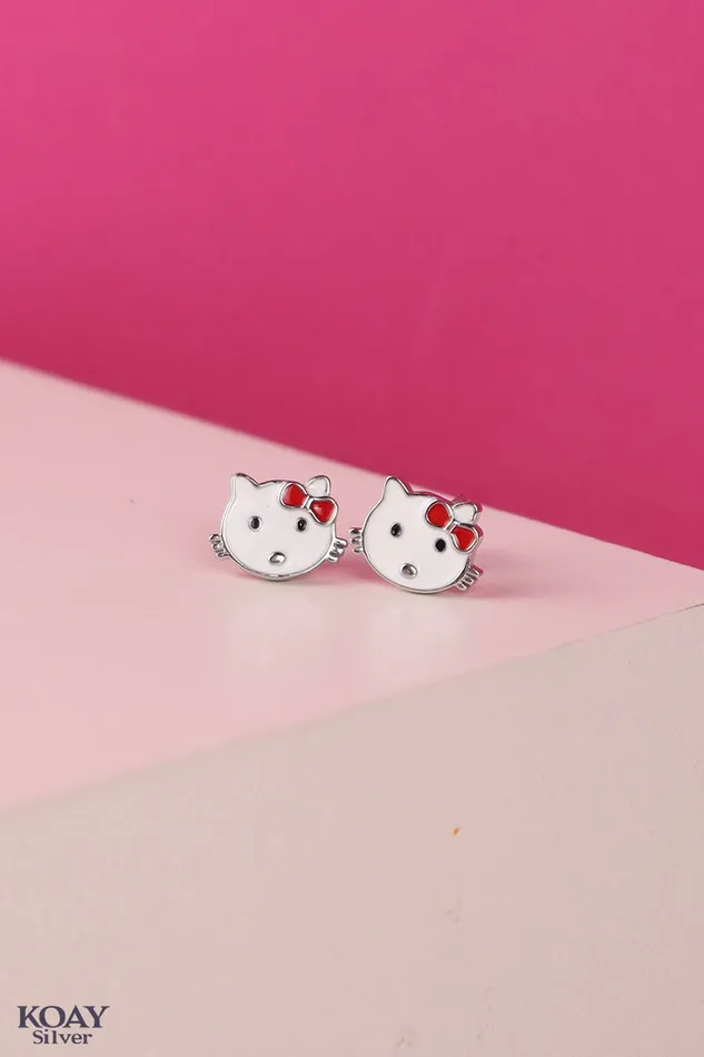 KOAY Silver Store Earrings Kitty Earring 04