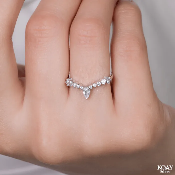 KOAY Silver Store Rings Zircon Oval 05 Ring