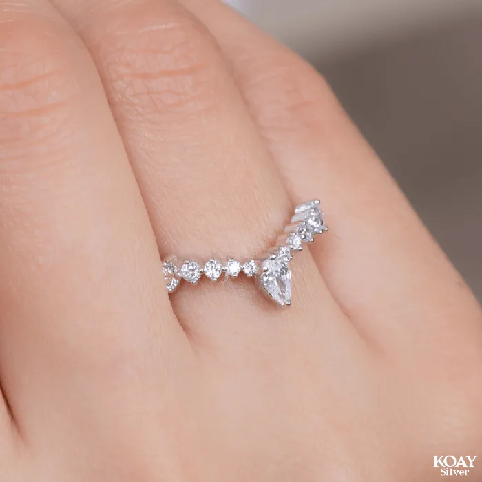 KOAY Silver Store Rings Zircon Oval 05 Ring