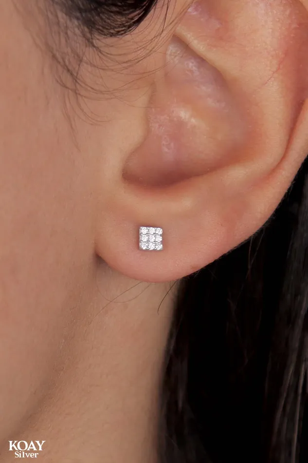 KOAY Silver Store Zircon Earring 029 Diamond Shape Earrings