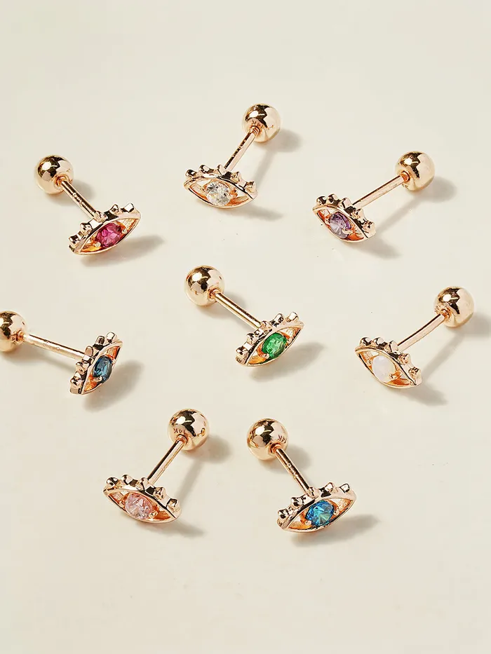 MinimalBijoux 14K Gold Color Cubic Evil Eye Cartilage Earring 20G18G16G Earrings MinimalBijoux 14K Gold Color Cubic Evil Eye Cartilage Earring 20G18G16G Earrings