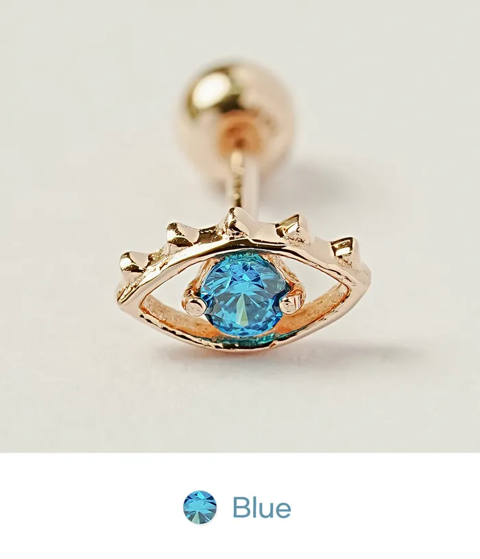 MinimalBijoux 14K Gold Color Cubic Evil Eye Cartilage Earring 20G18G16G Earrings