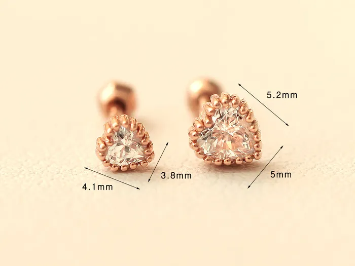 MinimalBijoux 14K Gold Colorful Heart Cartilage Earring 18G16G Earrings