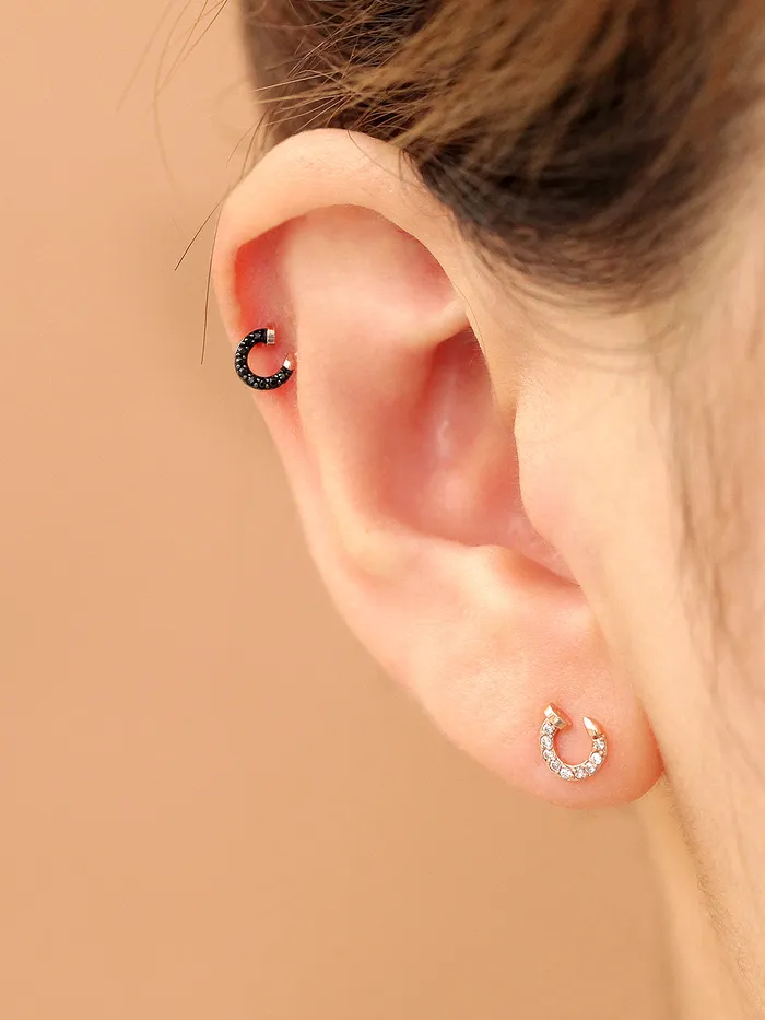 MinimalBijoux 14K Gold Cubic Nail Cartilage Earring 18G16G Earrings