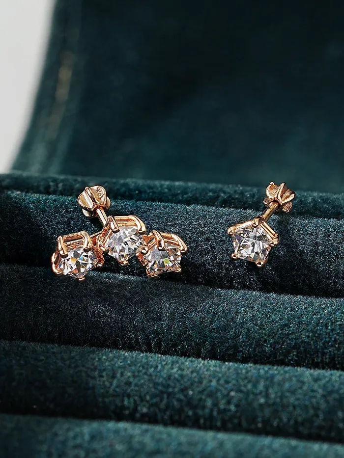 MinimalBijoux 14K Gold Pentagon Crystal Cubic Cartilage Earring 18G16G Earrings