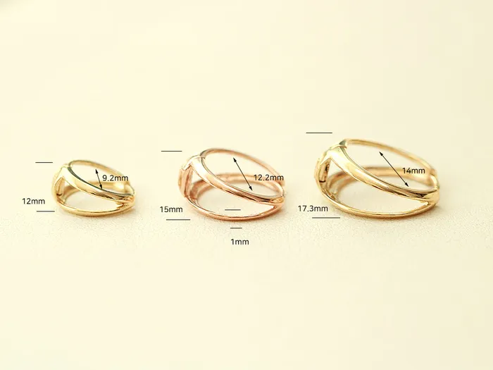 MinimalBijoux Earrings 14K Gold Bold 2 Line Hoop Earring