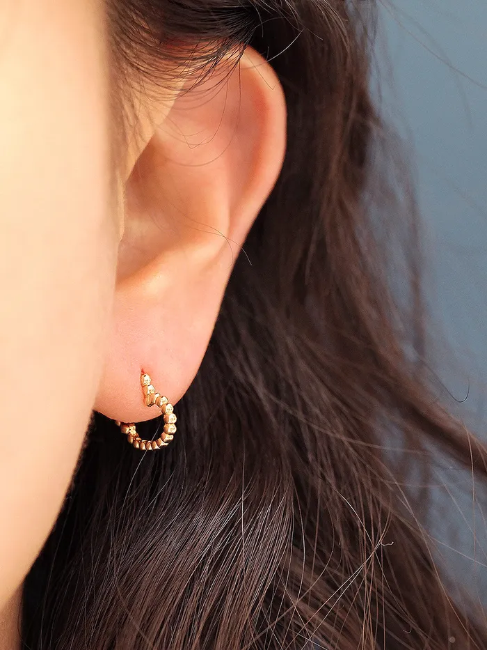 MinimalBijoux Earrings 14K Gold Bubble Heart Star Hoop Earring