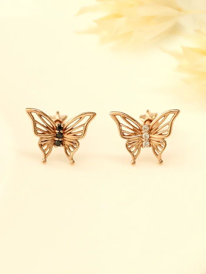 MinimalBijoux Earrings 14K Gold Butterfly Point Cubic Cartilage Earring 18G16G