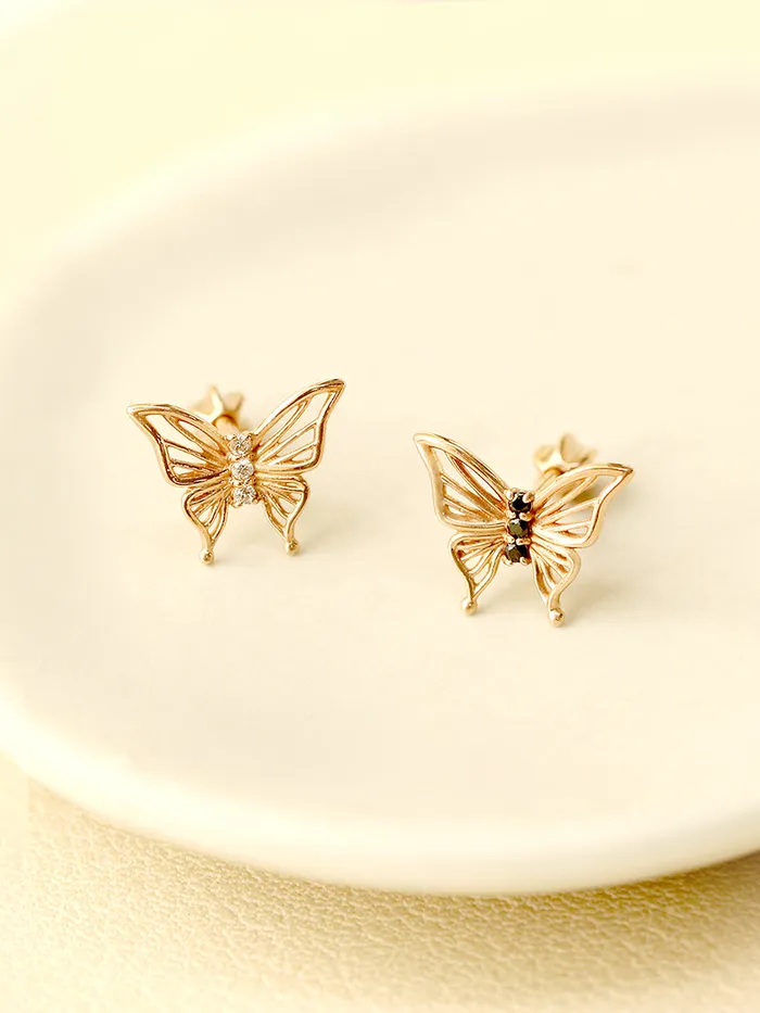 MinimalBijoux Earrings 14K Gold Butterfly Point Cubic Cartilage Earring 18G16G