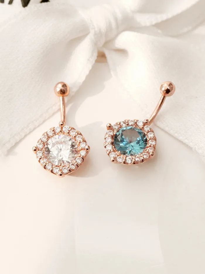 MinimalBijoux Earrings 14K Gold Crystal Ear Jacket belly button 18G16G