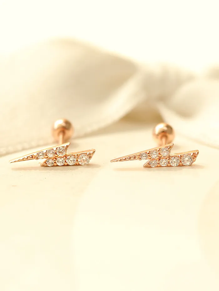 MinimalBijoux Earrings 14K gold Cubic Thunder cartilage earring 20g