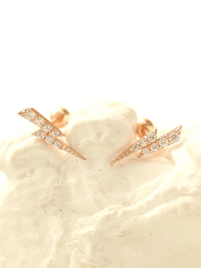 MinimalBijoux Earrings 14K gold Cubic Thunder cartilage earring 20g