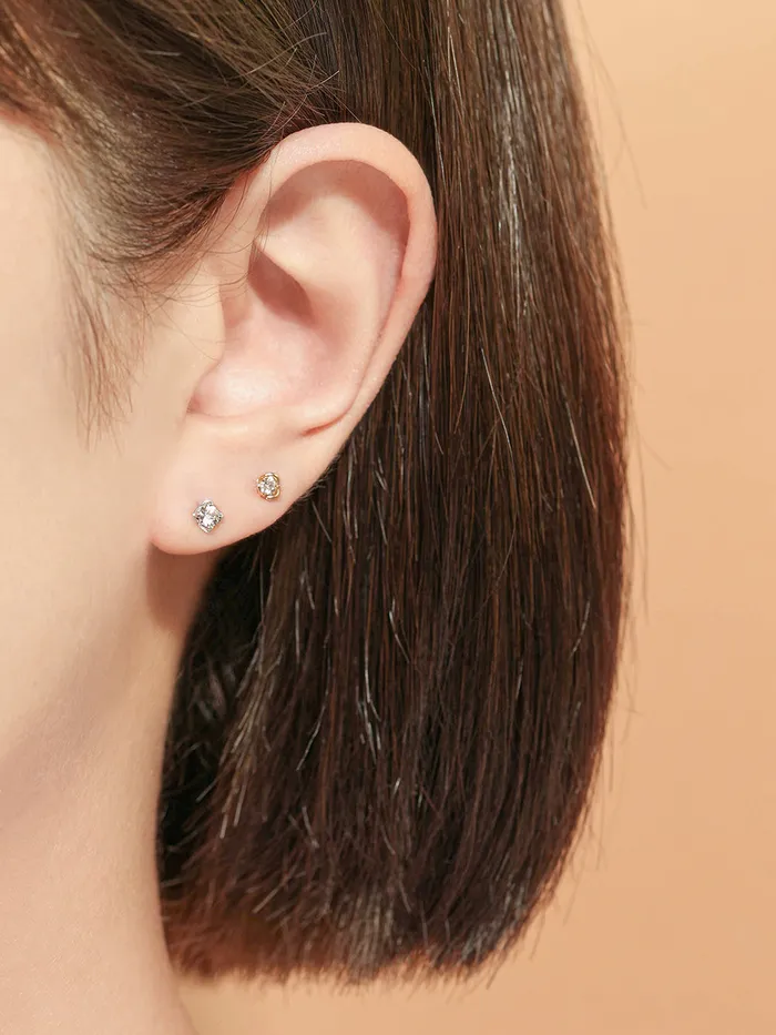 MinimalBijoux Earrings 14K Gold Moissanite Triangle Pascal Cartilage Earring 20G18G16G