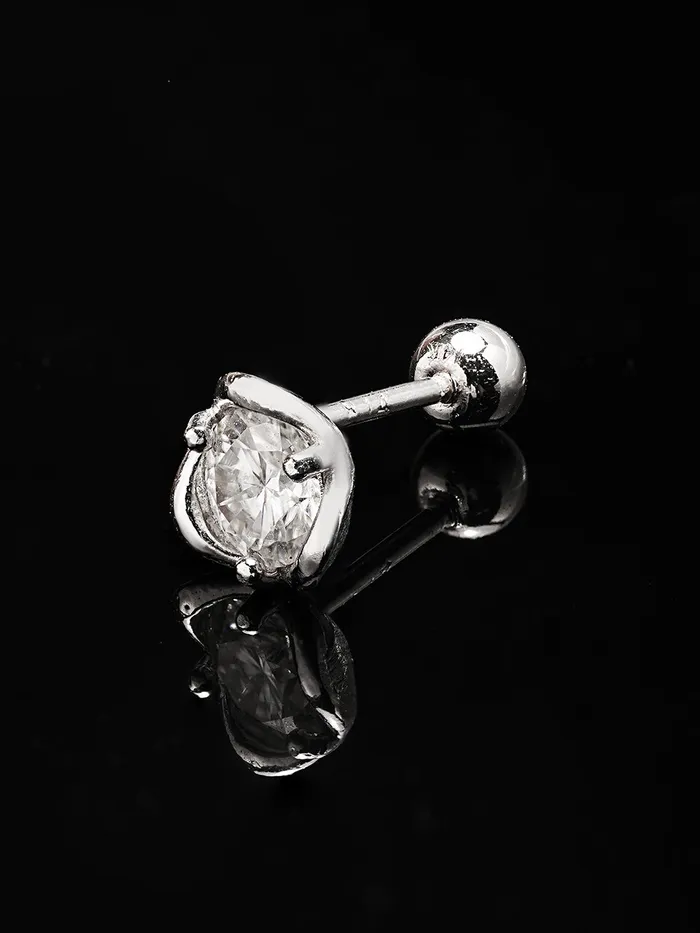MinimalBijoux Earrings 14K Gold Moissanite Triangle Pascal Cartilage Earring 20G18G16G
