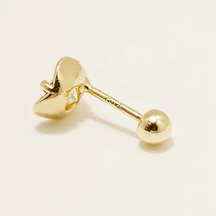 MinimalBijoux Earrings 14K Gold Moissanite Triangle Pascal Cartilage Earring 20G18G16G