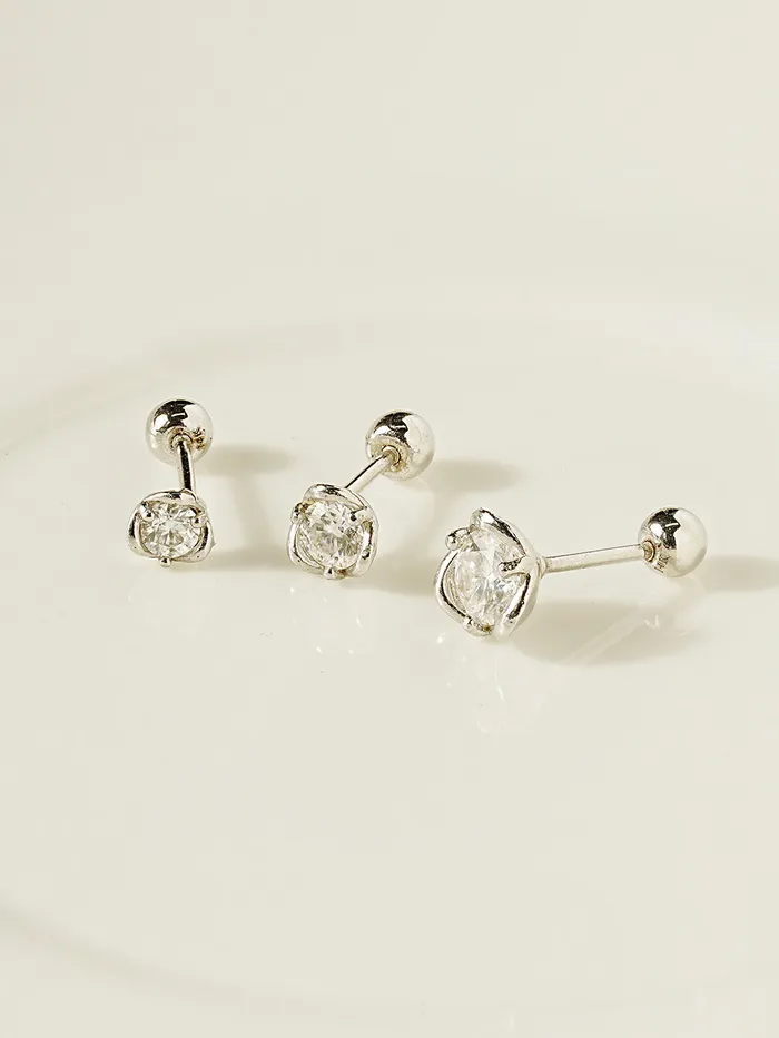 MinimalBijoux Earrings 14K Gold Moissanite Triangle Pascal Cartilage Earring 20G18G16G