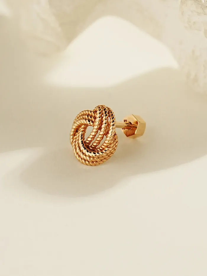 MinimalBijoux Earrings 14K Gold Soft Twist Cartilage Earring 18G