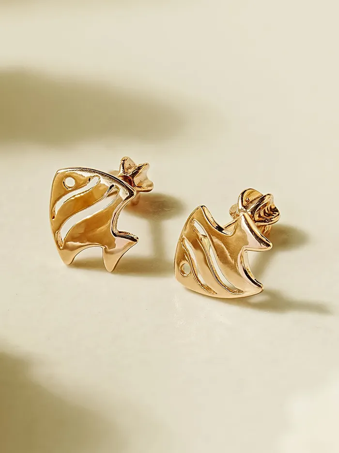 MinimalBijoux Earrings 14K Gold Tropical Fish Cartilage Earring 18G16G