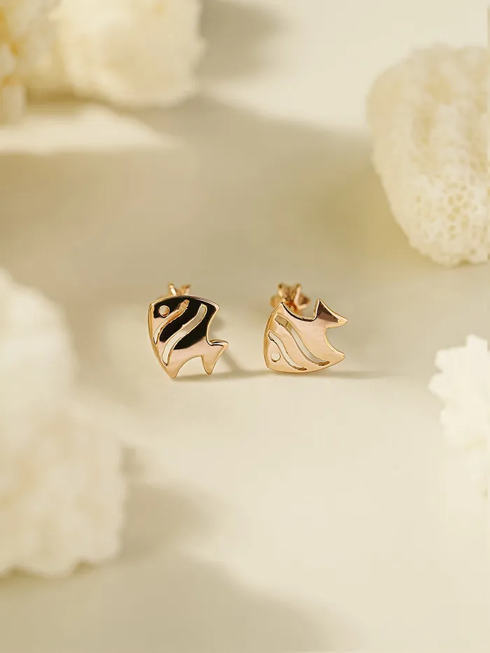 MinimalBijoux Earrings 14K Gold Tropical Fish Cartilage Earring 18G16G