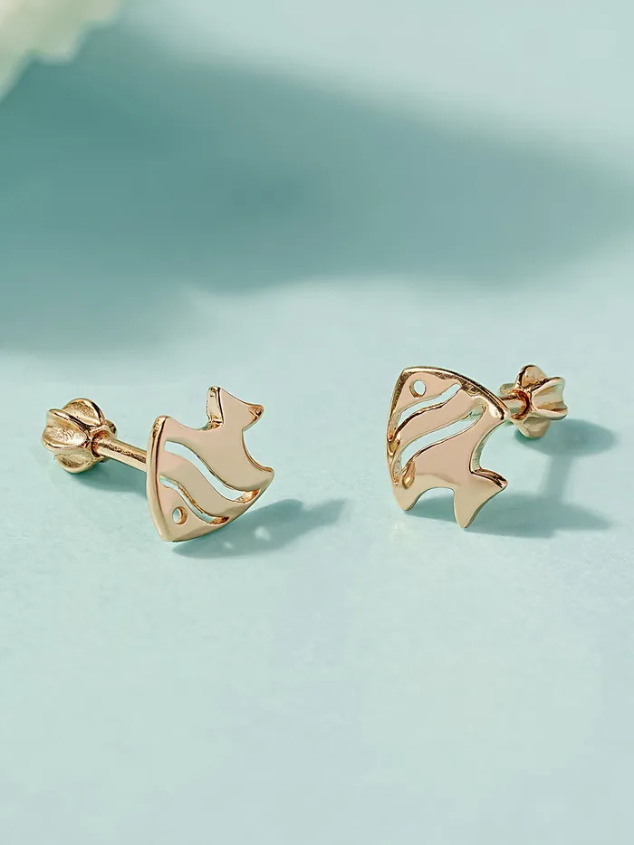 MinimalBijoux Earrings 14K Gold Tropical Fish Cartilage Earring 18G16G