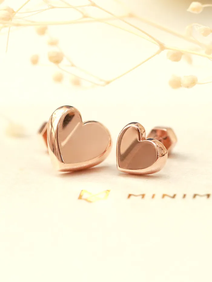 MinimalBijoux Earrings 14K Gold Volume Heart Cartilage Earring 18G