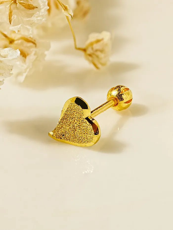 MinimalBijoux Earrings 24K Gold Baloon Heart Cartilage Earring 20G