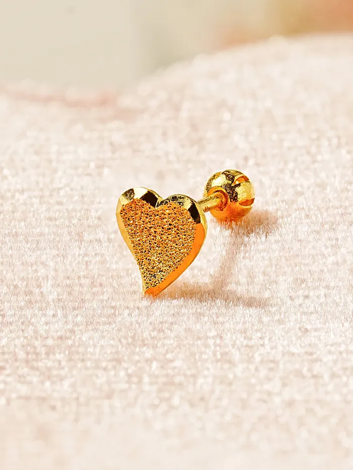 MinimalBijoux Earrings 24K Gold Baloon Heart Cartilage Earring 20G