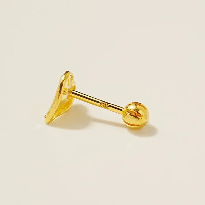 MinimalBijoux Earrings 24K Gold Baloon Heart Cartilage Earring 20G