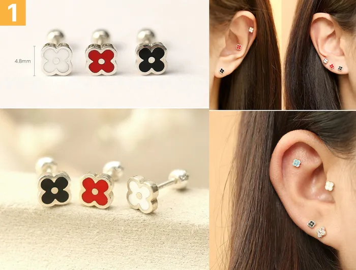 MinimalBijoux Earrings 925 Silver Flower cartilage earring 20g