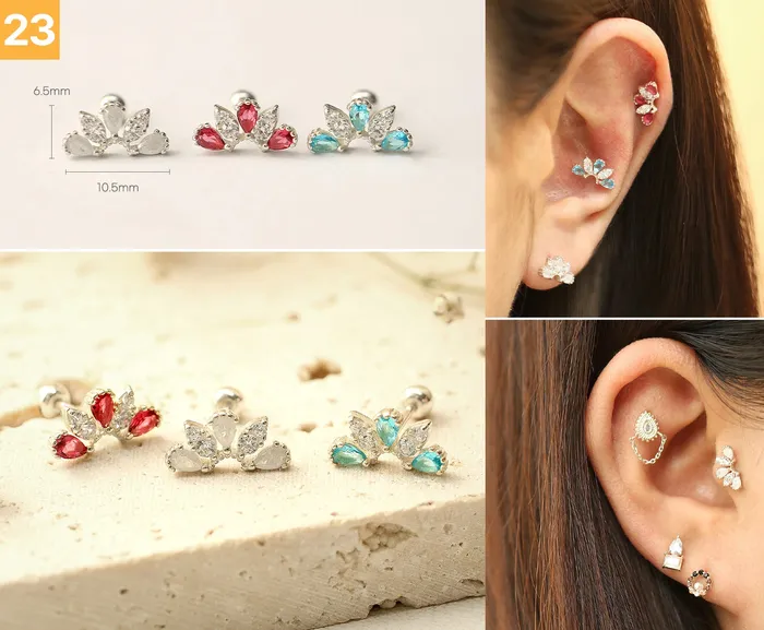 MinimalBijoux Earrings 925 Silver Flower cartilage earring 20g