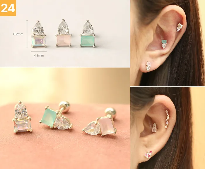 MinimalBijoux Earrings 925 Silver Flower cartilage earring 20g