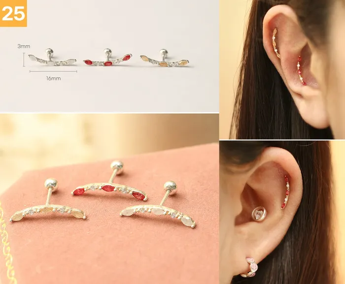 MinimalBijoux Earrings 925 Silver Flower cartilage earring 20g