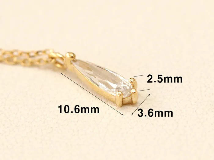 MinimalBijoux Necklaces 14K 18K Gold Tear Drop Cubic Necklace