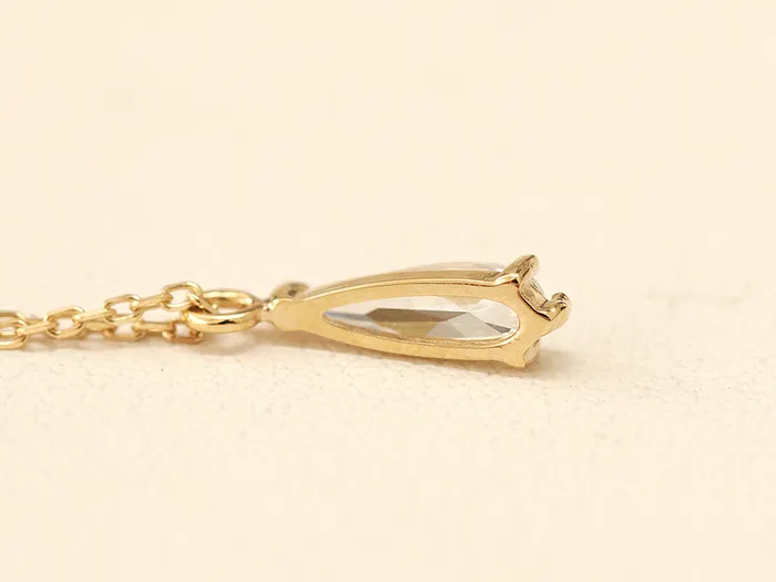 MinimalBijoux Necklaces 14K 18K Gold Tear Drop Cubic Necklace