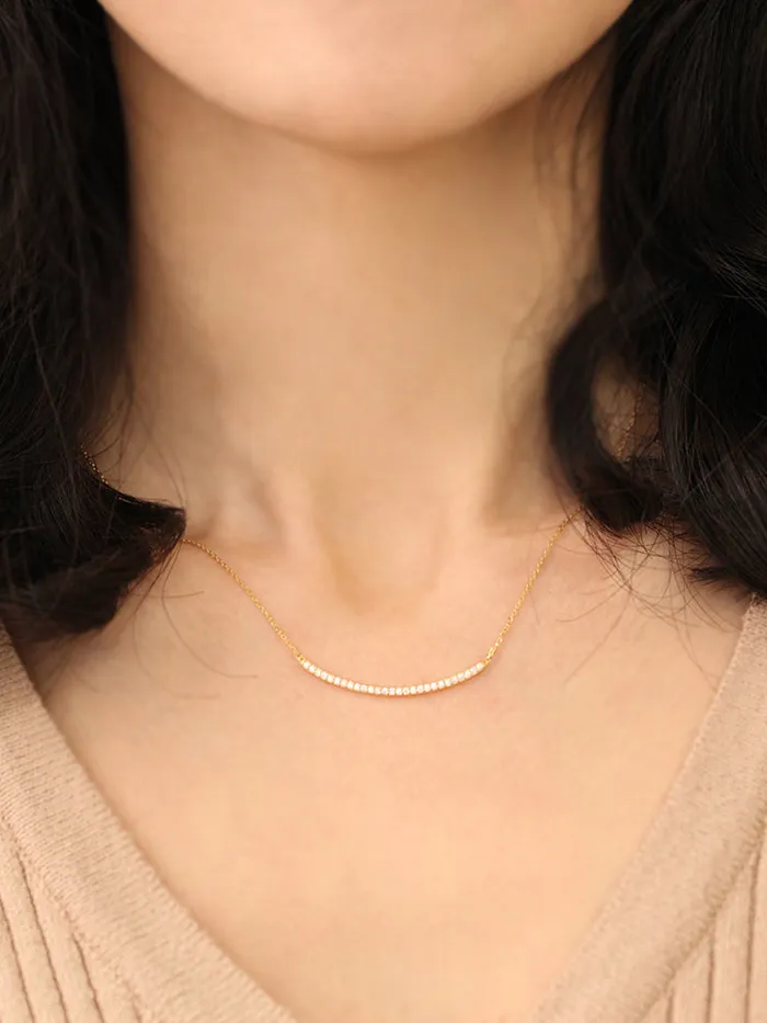 MinimalBijoux Necklaces 925 Silver Smile Cubic Necklace