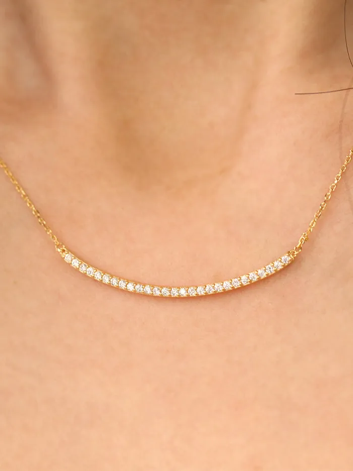 MinimalBijoux Necklaces 925 Silver Smile Cubic Necklace