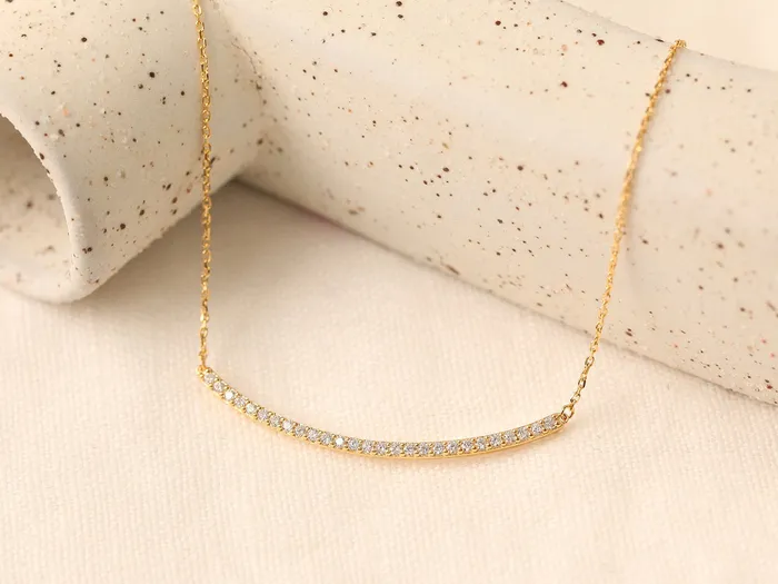 MinimalBijoux Necklaces 925 Silver Smile Cubic Necklace