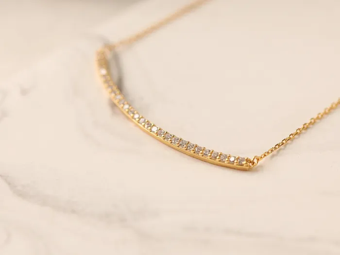 MinimalBijoux Necklaces 925 Silver Smile Cubic Necklace
