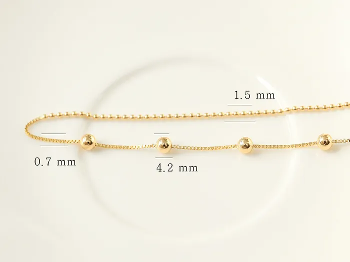 MinimalBijoux PreStyled Sets 14K 18K Gold Half Box chain Ball Anklet