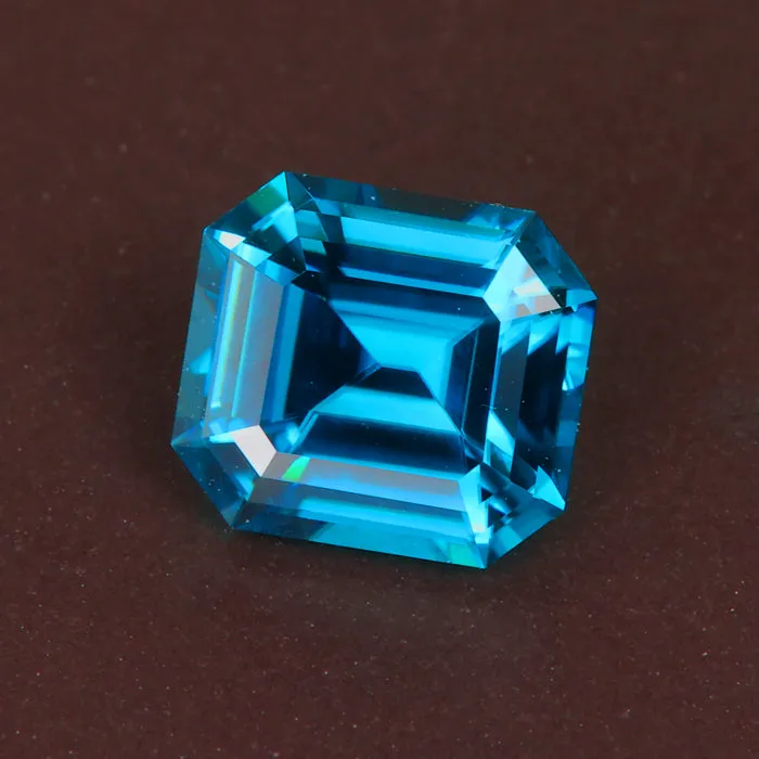 Moriartys Gem Art Emerald Cut Blue Zircon Gemstone 265 Carats Rings
