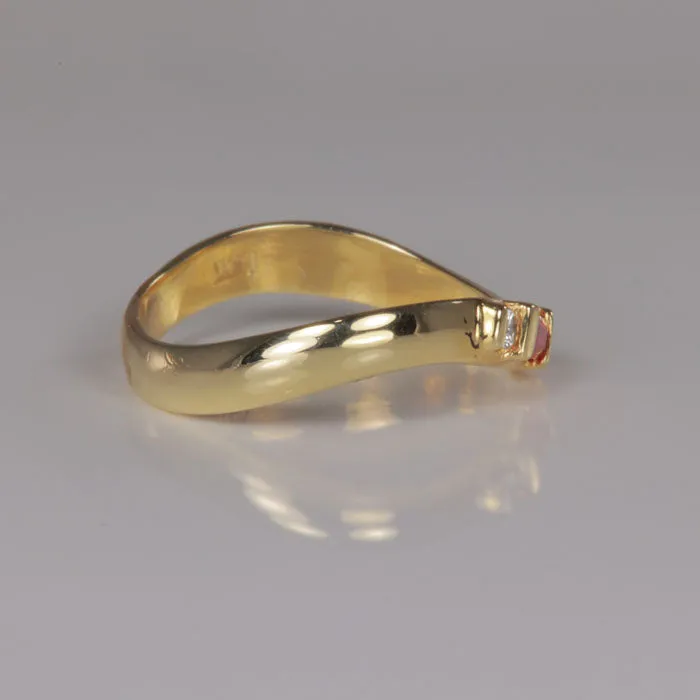 Moriartys Gem Art Rings 14K Yellow Gold Ruby and Diamond Ring