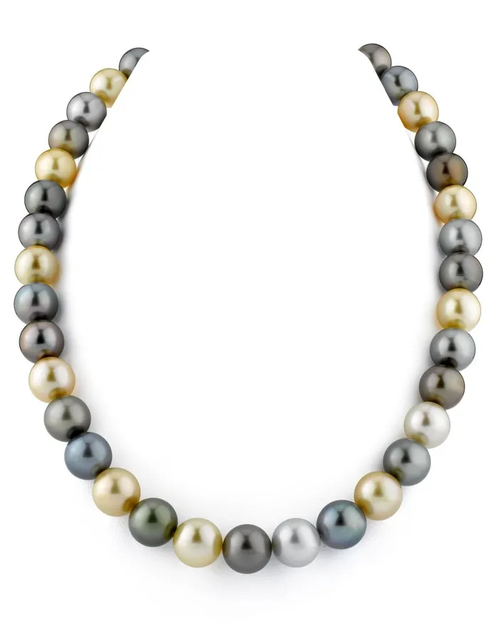 MultiColor Black Tahitian Golden South Sea Pearl Necklace 100120mm SPT Necklaces MultiColor Black Tahitian Golden South Sea Pearl Necklace 100120mm SPT Necklaces