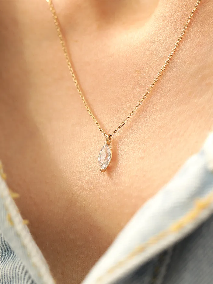 Necklaces 14K 18K gold Crystal Cubic Necklace MinimalBijoux